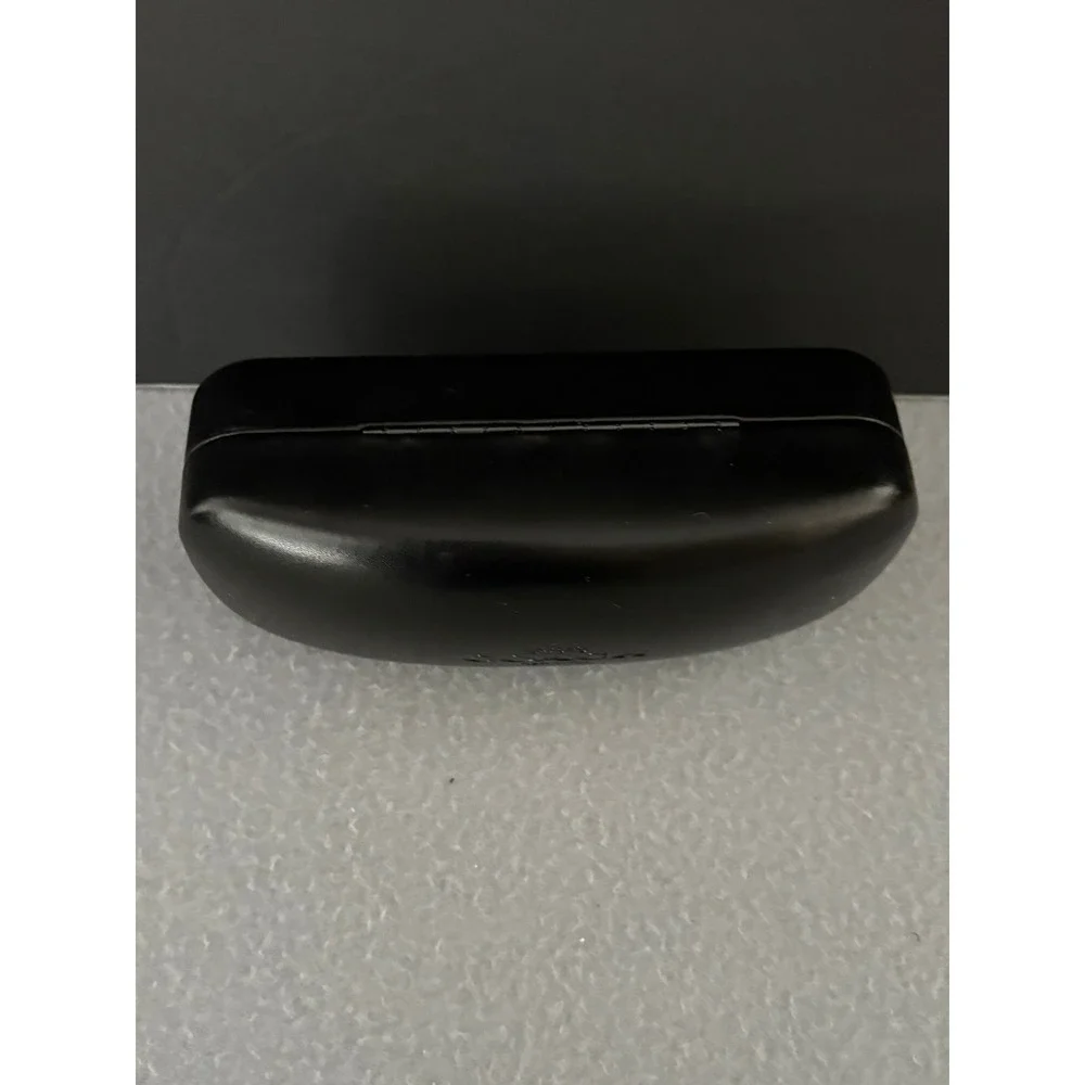 Coach Women Eyeglass Case Hard Clamshell Black Embossed Logo Designer Eyewear